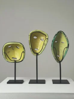 Ensemble de 3 masques en céramique des potiers d’Accolay