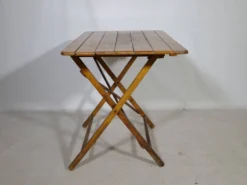 Ensemble de meubles de jardin pliants en bois massif vintage, ensemble de 3, années 1970