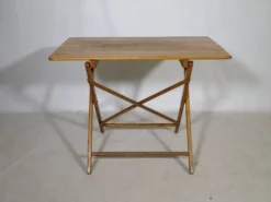 Ensemble de meubles de jardin pliants en bois massif vintage, ensemble de 3, années 1970