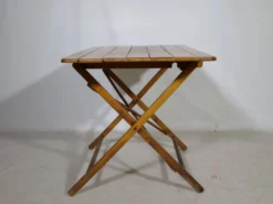 Ensemble de meubles de jardin pliants en bois massif vintage, ensemble de 3, années 1970