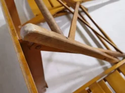 Ensemble de meubles de jardin pliants en bois massif vintage, ensemble de 3, années 1970