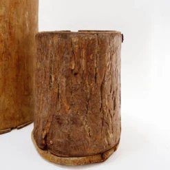 Ensemble de 2 pots en bois primitifs - fin du XIXe siècle