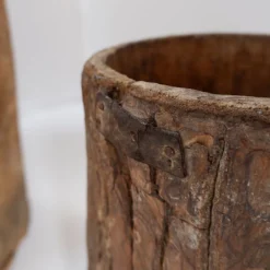 Ensemble de 2 pots en bois primitifs - fin du XIXe siècle