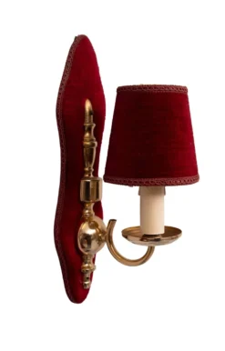 Ensemble de salle en velours rouge 7 pièces des années 1960