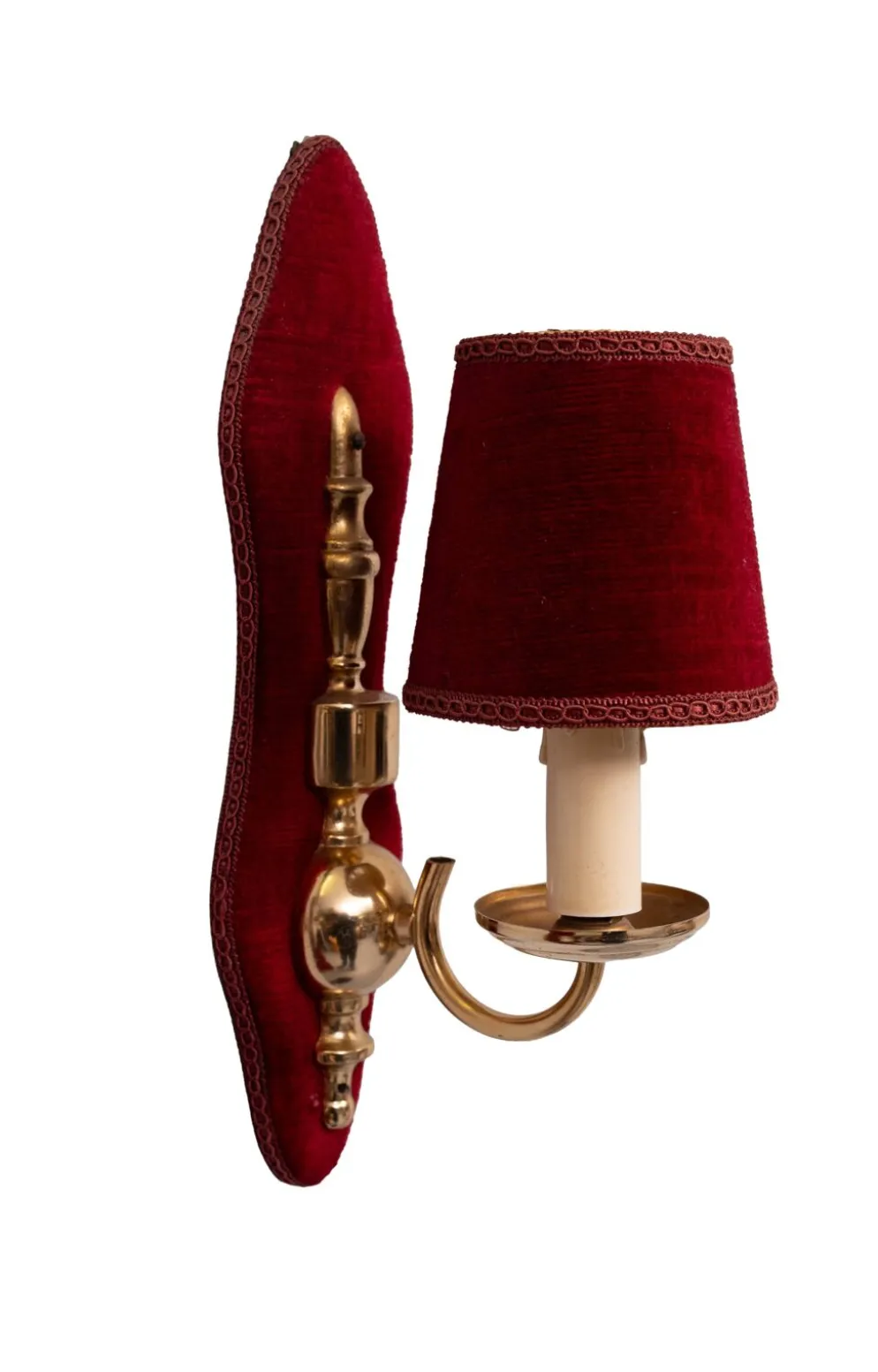 Ensemble de salle en velours rouge 7 pièces des années 1960