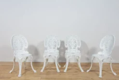 Ensemble de salle à manger de jardin en aluminium de style victorien, Royaume-Uni, années 1950