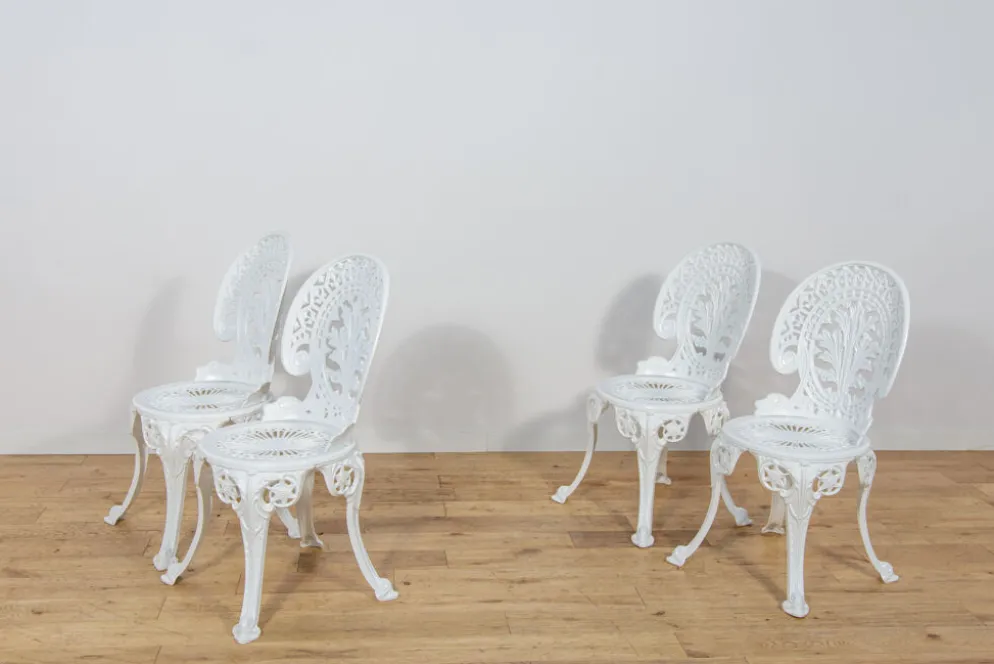 Ensemble de salle à manger de jardin en aluminium de style victorien, Royaume-Uni, années 1950