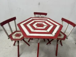 Ensemble de salon de jardin en hetre laqué XX siècle