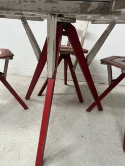 Ensemble de salon de jardin en hetre laqué XX siècle