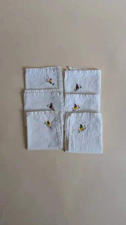 Ensemble de 6 serviettes brodées