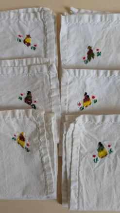 Ensemble de 6 serviettes brodées