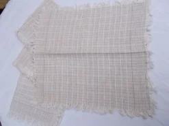 Ensemble de 4 serviettes vintage blanche écru