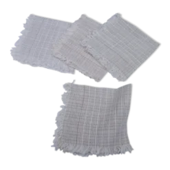 Ensemble de 4 serviettes vintage blanche écru