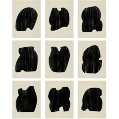 Ensemble de 9 tirages giclées abstraites, A4