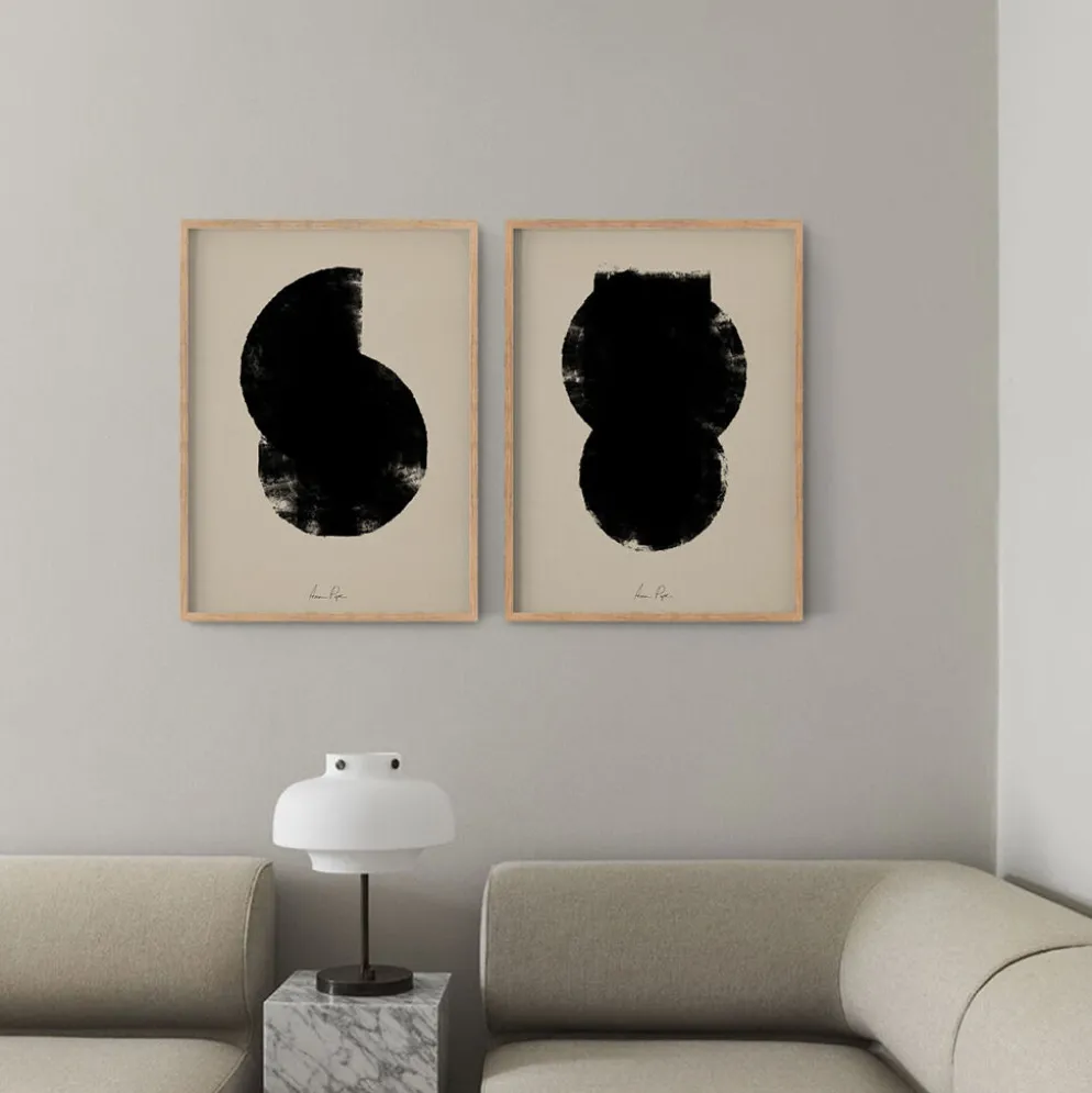 Ensemble encadré de deux impressions giclées abstraites, 50x70