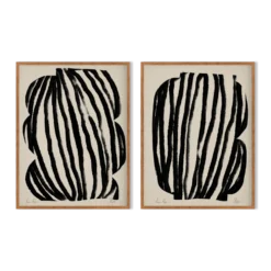 Ensemble encadré de deux impressions giclées abstraites, 50x70