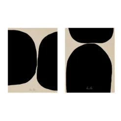 Ensemble encadré de deux impressions giclées abstraites, 50x70