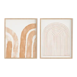 Ensemble encadré de deux tirages giclés abstraits, 50x70