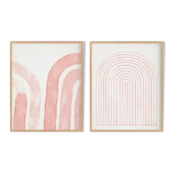 Ensemble encadré de deux tirages giclés abstraits, 50x70