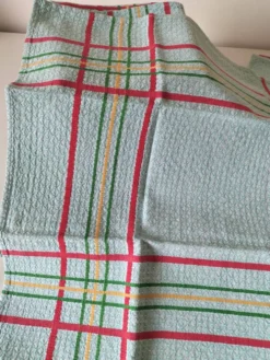 Ensemble nappe et 11 serviettes coton damassé vintage