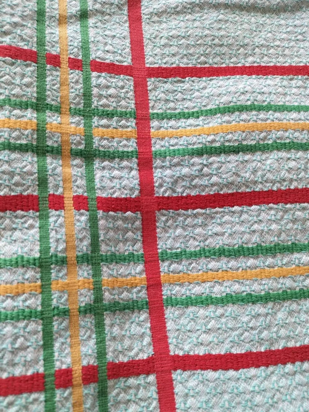 Ensemble nappe et 11 serviettes coton damassé vintage