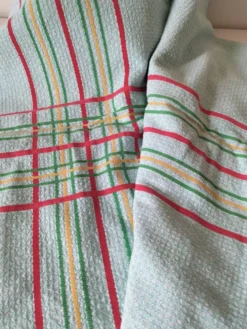 Ensemble nappe et 11 serviettes coton damassé vintage