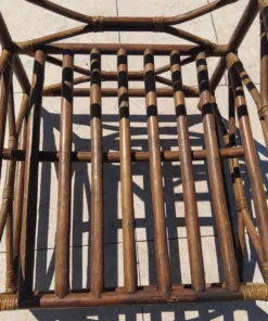 Ensemble salon de jardin une Banquette et un Fauteuil en bois Vintage