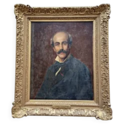 Eugène Girardet (1853-1907) - Huile sur toile - Portrait de Vidal - XIXe