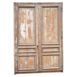 Façade de placard à double portes en sapin massif XXsiècle