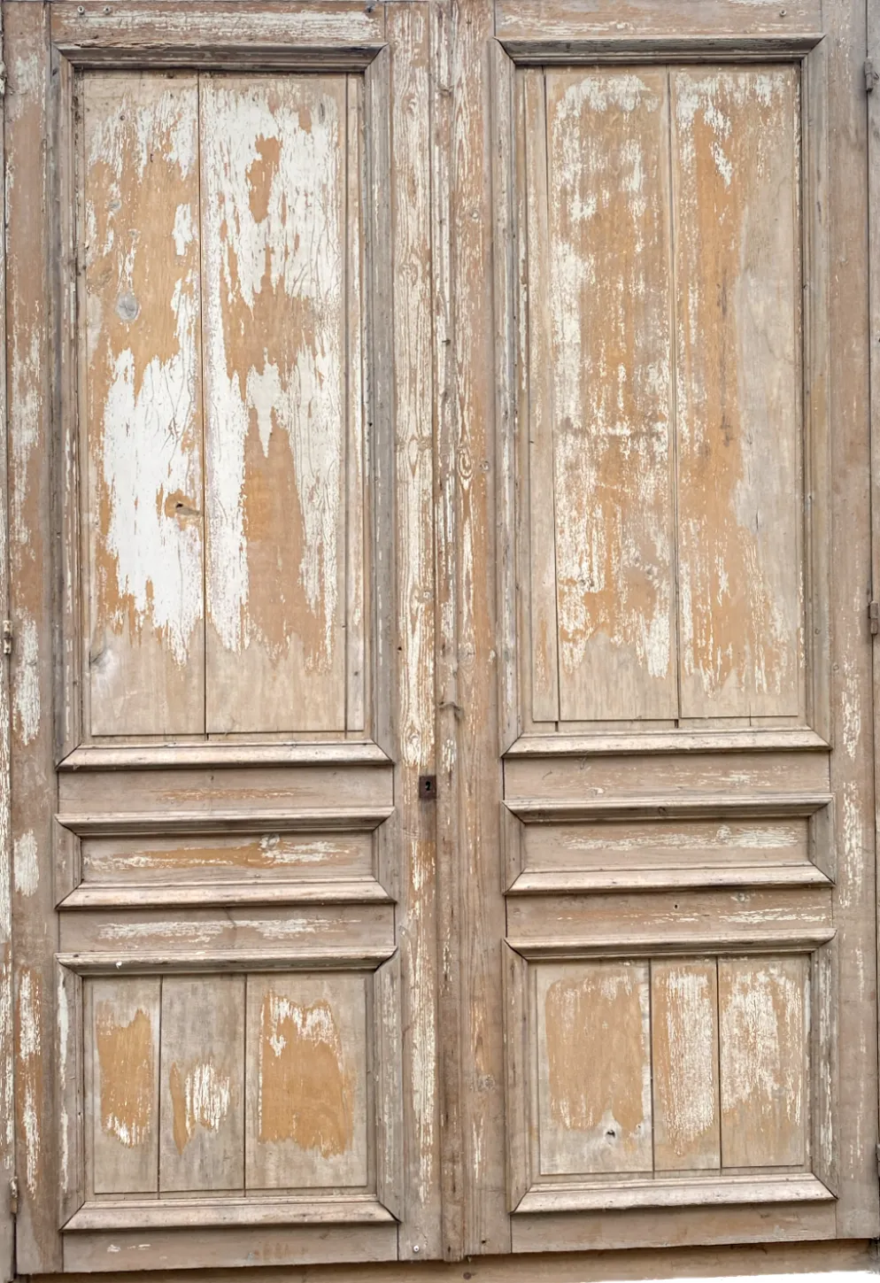 Façade de placard à double portes en sapin massif XXsiècle