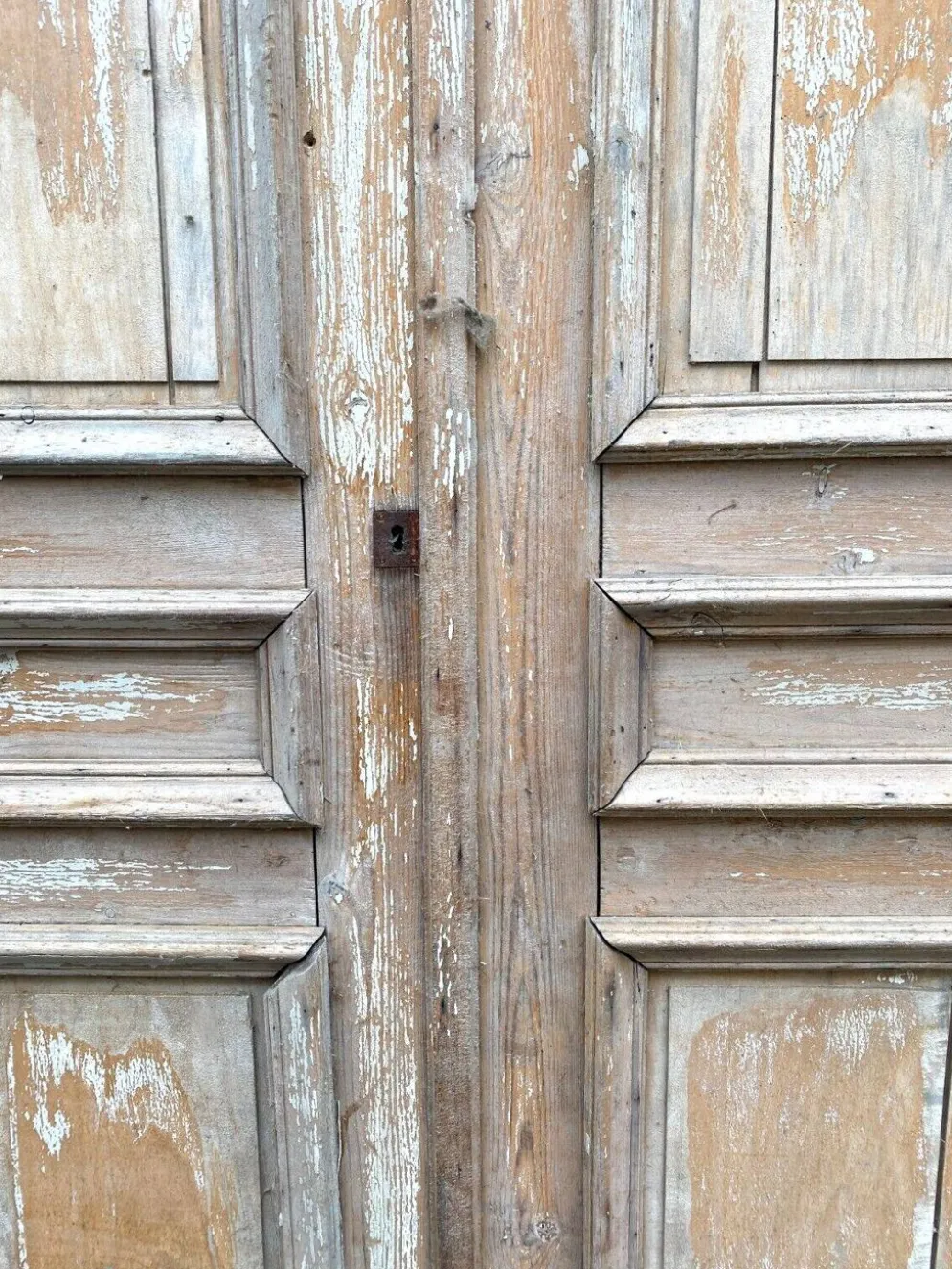 Façade de placard à double portes en sapin massif XXsiècle