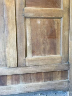 Facade d'armoire ancienne double porte en noyer