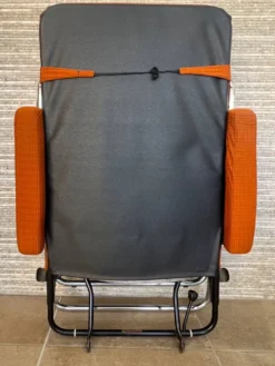 Fauteil relax Lama 1970 chaise longue velour orange