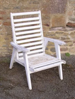 Fauteuil de jardin bois à pieds compas