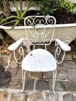 Fauteuil de jardin en fonte de fer blanche n°2