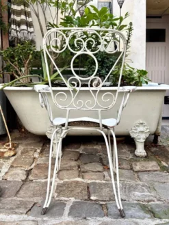Fauteuil de jardin en fonte de fer blanche n°2