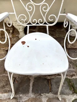 Fauteuil de jardin en fonte de fer blanche n°2