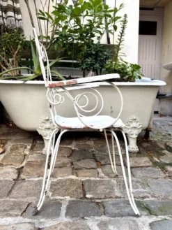 Fauteuil de jardin en fonte de fer blanche n°2