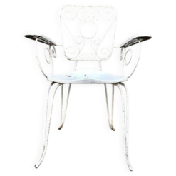 Fauteuil de jardin en fonte de fer blanche n°2