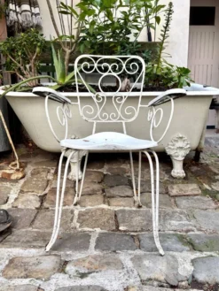 Fauteuil de jardin en fonte de fer blanche n°2