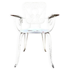 Fauteuil de jardin en fonte de fer blanche n°1