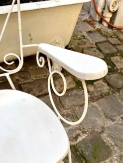Fauteuil de jardin en fonte de fer blanche n°3