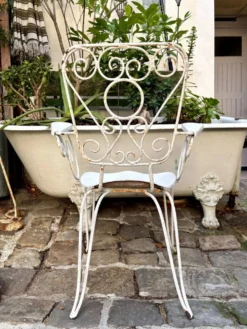 Fauteuil de jardin en fonte de fer blanche n°3