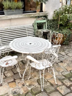 Fauteuil de jardin en fonte de fer blanche n°3