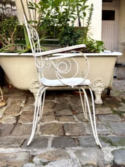 Fauteuil de jardin en fonte de fer blanche n°3
