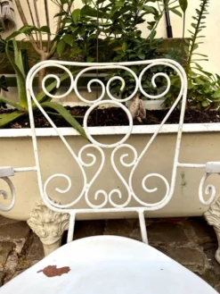 Fauteuil de jardin en fonte de fer blanche n°3