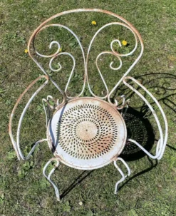 Fauteuil de jardin fer forgé vintage 1950