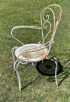 Fauteuil de jardin fer forgé vintage 1950