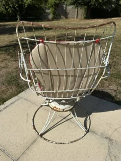 Fauteuil de jardin vintage Homecrest 1960 pivotant