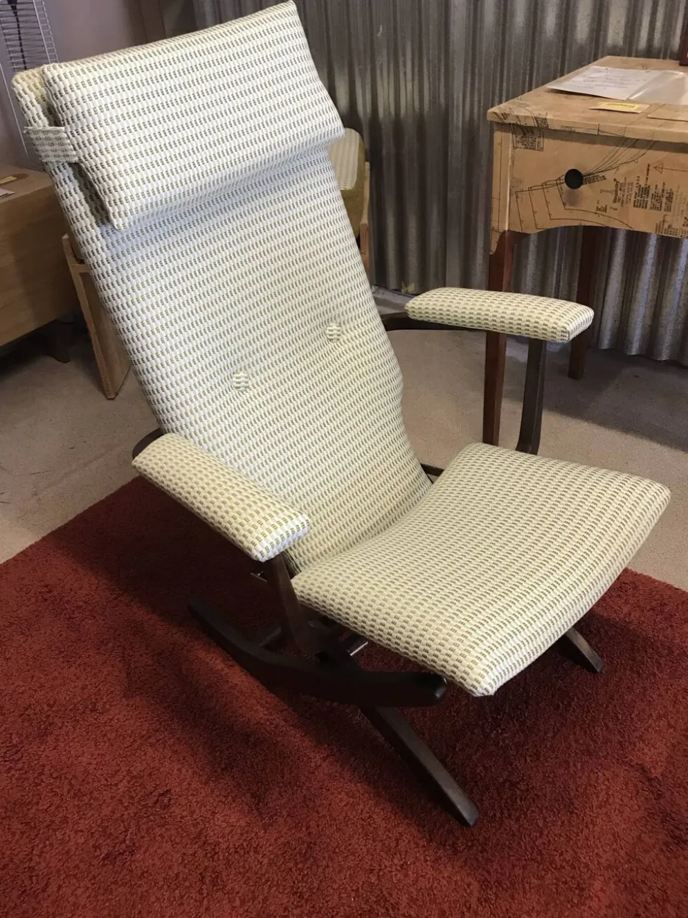 Fauteuil détente à bascule tissu compatible pour l extérieur